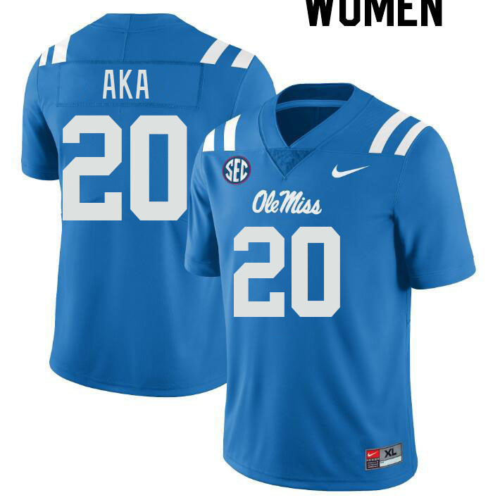 Women #20 Joshua Aka Ole Miss Rebels College Football Jerseyes Stitched Sale-Powder Blue